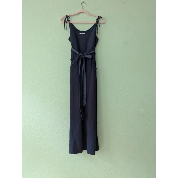 Emerson Fry Livia Maritime Nautical Adjustable Blue Removable Tie Sun Dress - Picture 3 of 11